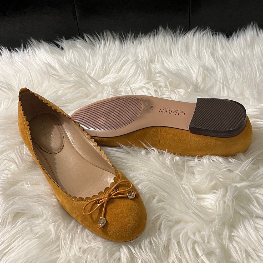 Ralph Lauren Mustard Yellow Flats - Picture 2 of 8